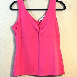 Boden Pink Deep V-Neck & Back Athletic Activewear Athletic Tank Top 1039